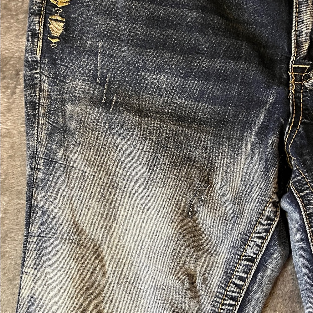 Ariya Distressed Blue Jeans WithSequins and Designs. Size 15/16 - Picture 5 of 10